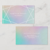 Trendfarbener holografischer Look | Geometrisch Visitenkarte (Vorne/Hinten)