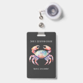 Trendfarbener Krabbenbetrieb/Restaurant Custom Ausweis (Vorderseite mit Ausziehbar)