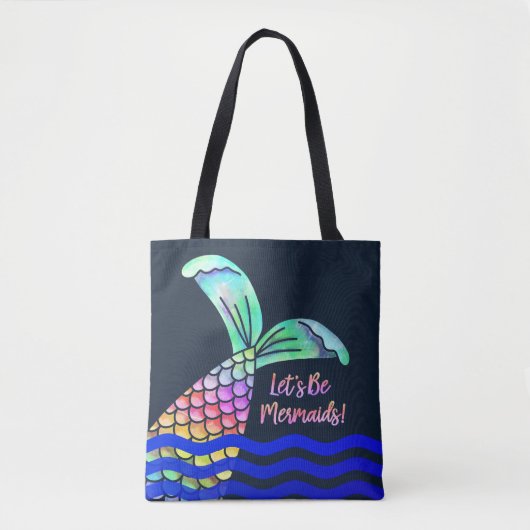 Trendfarbener Mermaid-Schwanz und Waves Tasche (Vorderseite)