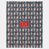 Trendfarbener Nussknacker individuelle Name Fleecedecke (Vorderseite)