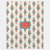 Trendfarbener Nussknacker Klassiker Weihnachten Fleecedecke (Vorderseite)