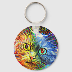 Trendfarbener Taborful Cat Schlüsselanhänger
