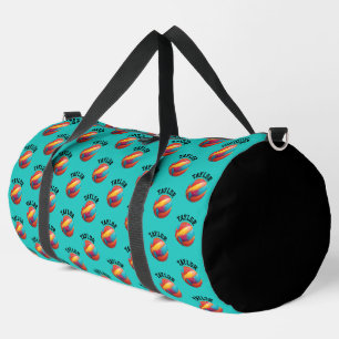 Trendfarbener türkisfarbener Basketball Name Duffle Bag