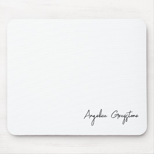Trendfarbener und weißer Personalisierter Name Mousepad (Vorne)