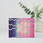 Trendfarbener Wasserfarben Arrow Zig Zag Glitzer Postkarte (Stehend Vorderseite)