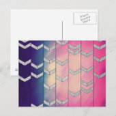 Trendfarbener Wasserfarben Arrow Zig Zag Glitzer Postkarte (Vorne/Hinten)