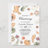 Trendfarbener Wasserfarbenkürbis | Herbstwoben Einladung (Vorderseite)