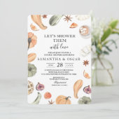 Trendfarbener Wasserfarbenkürbis | Herbstwoben Einladung (Stehend Vorderseite)