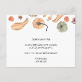 Trendfarbener Wasserfarbenkürbis | Herbstwoben Einladungspostkarte (Rückseite)