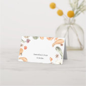 Trendfarbener Wasserfarbenkürbis | Herbstwoben Platzkarte (Rückseite)