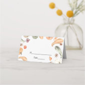 Trendfarbener Wasserfarbenkürbis | Herbstwoben Platzkarte (Vorderseite)