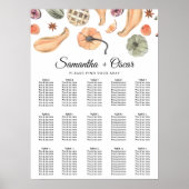 Trendfarbener Wasserfarbenkürbis | Herbstwoben Poster (Vorne)