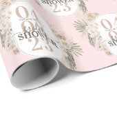 Trendfarbenes Brautparty mit Namen und Datum Geschenkpapier (Rolleneckpunkt)