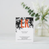 Trendfarbenes, einzigartiges Blumenmuster Orange-W Visitenkarte (Stehend Vorderseite)