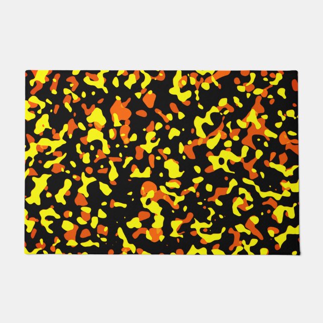 Trendfarbenes, helles Gelb- und Orangefarbenes Cam Fußmatte (Vorderseite)