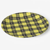 Trendfarbenes Kariertes Muster Pappteller (Schrägansicht)