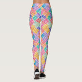 Trendfarbenes Künstlerisches Abstraktes Regenbogen Leggings (Rückseite)