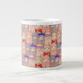 Trendfarbenes Lamellenmuster Jumbo-Tasse (Vorderseite)