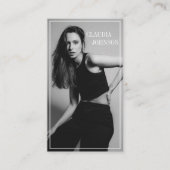 Trendfarbenes Lässiges Schwarz-Weiß-Foto Visitenkarte (Vorderseite)