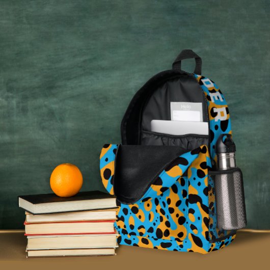 Trendfarbenes Leopardenmuster und Name Bedruckter Rucksack
