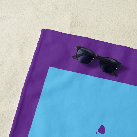 Trendfarbenes Lila Pink Splash Design Mit Monogram Strandtuch (Beispiel)