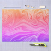 Trendfarbenes Lila Rot-Gelb Abstrakt Seidenpapier (Handwerk)