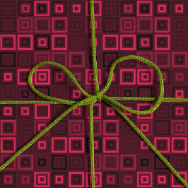 Trendfarbenes Lila und helles rosa Quadrat Muster  Geschenkpapier