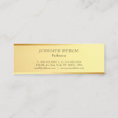 Trendfarbenes Minimalistisches Design Glamour Gold Mini Visitenkarte (Rückseite)