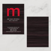 Trendfarbenes, modernes, braunes Monogramm Visitenkarte (Vorne/Hinten)