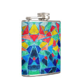 Trendfarbenes Mosaik-Abstraktes Muster Flachmann (Rechts)