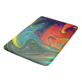 Trendfarbenes Neonorangefarbenes, blau-gelbes Grün Badematte (Schrägansicht)