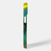 Trendfarbenes Neonorangefarbenes, blau-gelbes Grün Case-Mate iPhone Hülle (Rückseite / Rechts)