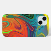 Trendfarbenes Neonorangefarbenes, blau-gelbes Grün Case-Mate iPhone Hülle (Rückseite (Horizontal))