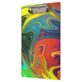 Trendfarbenes Neonorangefarbenes, blau-gelbes Grün Klemmbrett (Links)