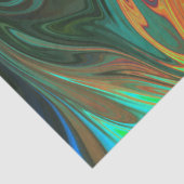 Trendfarbenes Neonorangefarbenes, blau-gelbes Grün Seidenpapier (Detail)