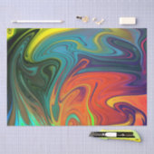 Trendfarbenes Neonorangefarbenes, blau-gelbes Grün Seidenpapier (Handwerk)