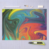 Trendfarbenes Neonorangefarbenes, blau-gelbes Grün Seidenpapier (Handwerk)