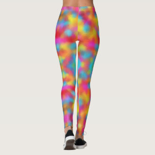 Trendfarbenes Rosa Rosa Blau Grün Gelb Moderne Leggings