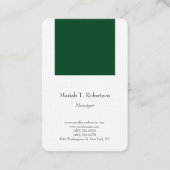 Trendfarbenes schlichtes, minimalistisches Waldgrü Visitenkarte (Vorderseite)