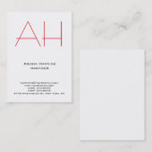 Trendfarbenes, schlichtes Monogramm Visitenkarte (Vorne/Hinten)