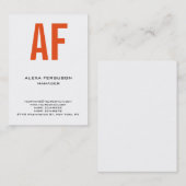 Trendfarbenes, schlichtes Monogramm Visitenkarte (Vorne/Hinten)