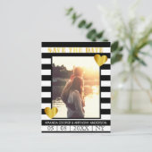 Trendfarbenes, schwarz gestreiftes Foto Postkarte (Stehend Vorderseite)