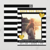 Trendfarbenes, schwarz gestreiftes Foto Postkarte (Vorne/Hinten)