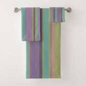 Trendfarbenes Streifenmuster Badhandtuch Set (Insitu)