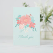 Trendfarbenes und schönes Blumendesign Dankeskarte (Stehend Vorderseite)