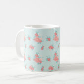 Trendfarbenes und schönes Blumendesign Kaffeetasse (Vorderseite Links)