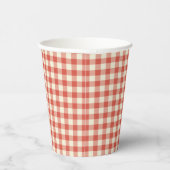Trendfarbenes Vintages rotes Schachbrettmuster Pappbecher (Rechts)