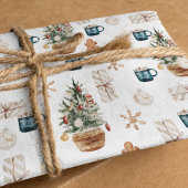 Trendfarbenes Weihnachtsmuster | Wasserfarbe Geschenkpapier