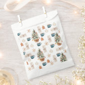 Trendfarbenes Weihnachtsmuster | Wasserfarbe Geschenktütchen (Ausgeschnitten)