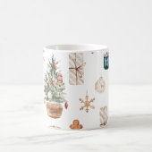 Trendfarbenes Weihnachtsmuster | Wasserfarbe Kaffeetasse (Mittel)
